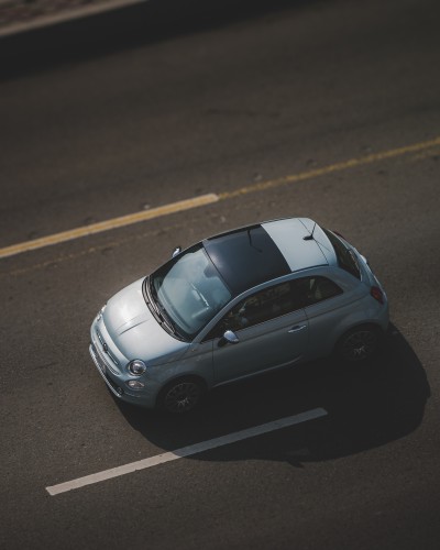 Closeup of a vehicle on the road