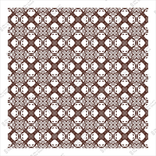 Geometric decorative pattern consisting of repeating brown shapes, resembling traditional Islamic designs.
