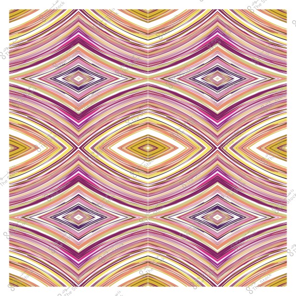 نمط هندسي متماثل بألوان متعددة مثل البنفسجي والبرتقالي والأصفر, يشكل أشكالًا ماسية متكررة.