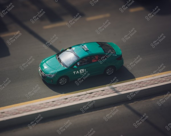 closeup of a taxi car on the road