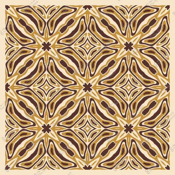 تصميم زخرفي بنمط إسلامي تقليدي بألوان بنية وذهبية.