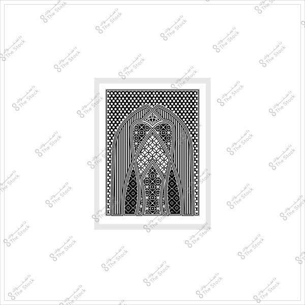 نمط إسلامي هندسي معقد باللونين الأسود والأبيض يظهر تصميمًا متشابكًا يُعبر عن جمالية الفن الإسلامي التقليدي.