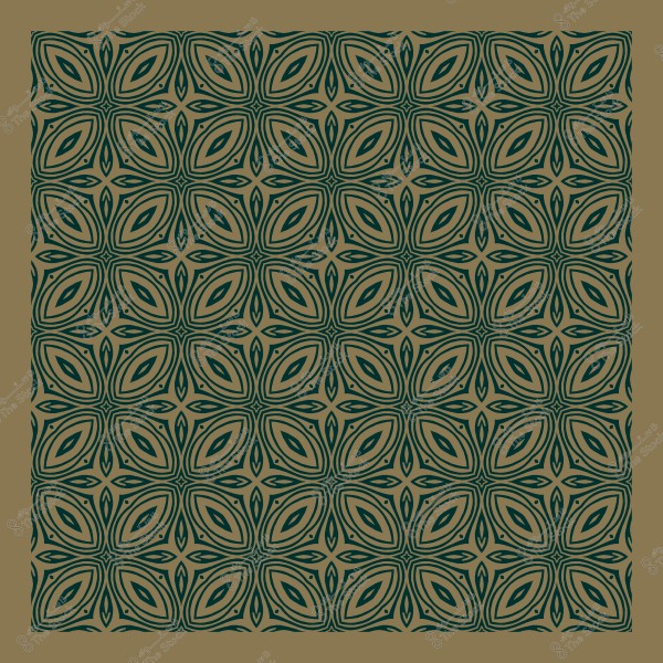 تصميم نمط زخرفي هندسي بني وأخضر.