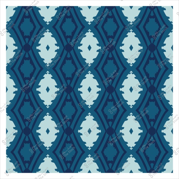 نمط هندسي بألوان زرقاء متموجة بخلفية متكررة.