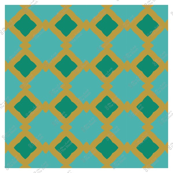 نمط هندسي ماسي بألوان أخضر وذهبي.
