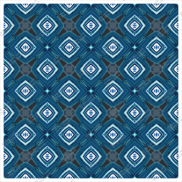 نمط زخرفي بأشكال مربعة متداخلة بدرجات الأزرق.