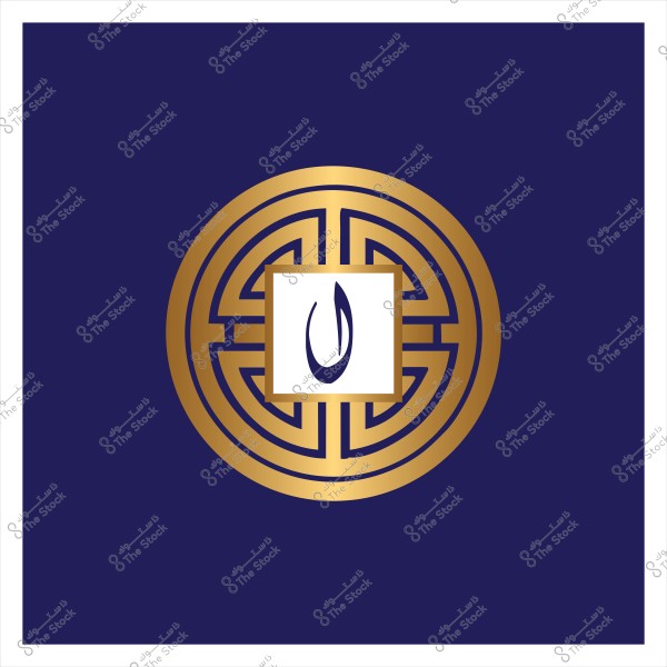 Logo with a golden circular design on a dark blue background featuring a symbol resembling the letter "N".
