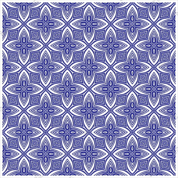 نمط زخرفي أزرق مكرر بتصميمات هندسية متداخلة.