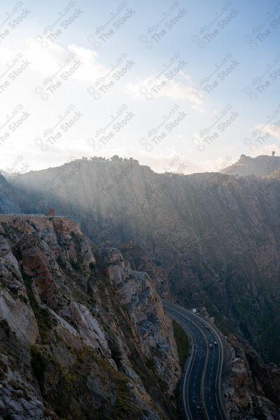 Landscape view of Taif Mountain road, Saudi Arabia