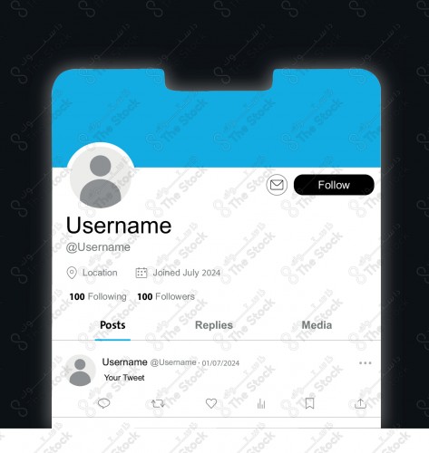 Personal account page on X ( Twitter ) Mockup