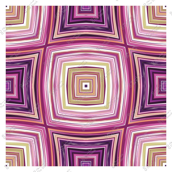 تصميم فن تجريدي بأشكال هندسية متداخلة بألوان وردية وبنفسجية وخضراء.