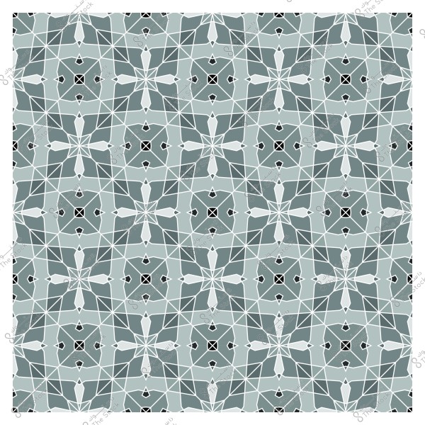 نمط هندسي إسلامي بأشكال متعددة الزوايا وألوان رمادية وبيضاء متداخلة.