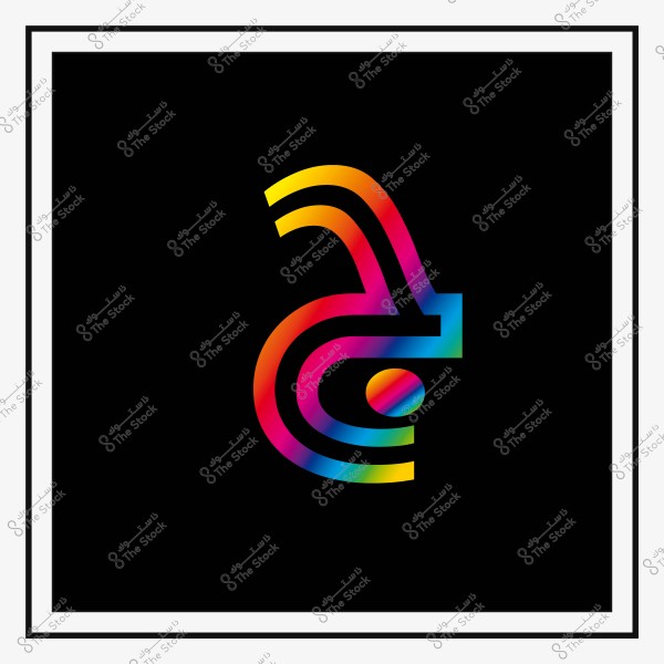 شعار ملون بتصميم تجريدي على خلفية سوداء.