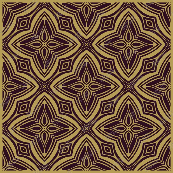 نمط زخرفي بأشكال هندسية متكررة بألوان بنية وذهبية.