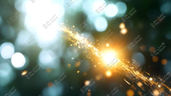 A blurred image of twinkling golden lights against a hazy green background, with sparkles appearing as bright streaks. The image conveys a feeling of sparkle or energy flows.