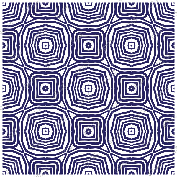 نمط هندسي متكرر باللونين الأزرق والأبيض بأشكال دوائر متداخلة.