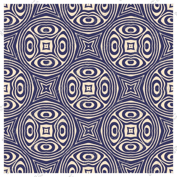 نمط دائري هندسي بأشكال متداخلة وزوايا حادة بلونين الأبيض والبنفسجي الداكن.