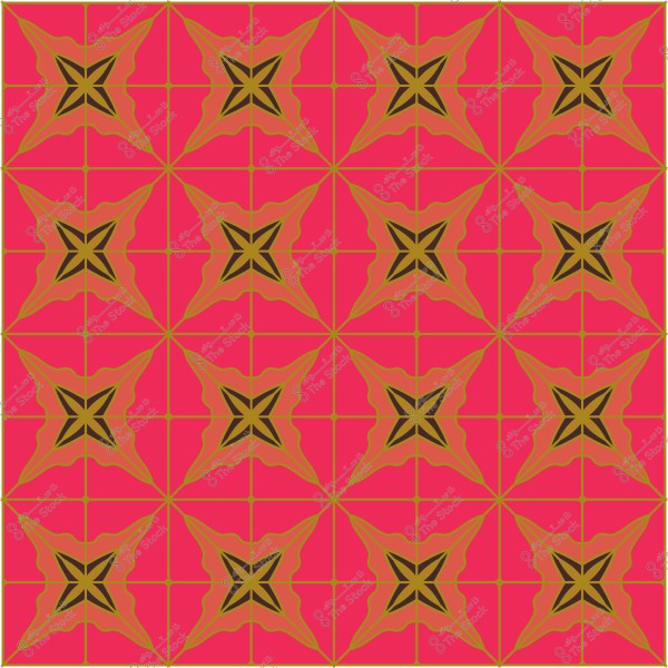 نمط زخرفي هندسي بلونين زهري وبني يشكل تصميمًا مكررًا على شكل مربعات.