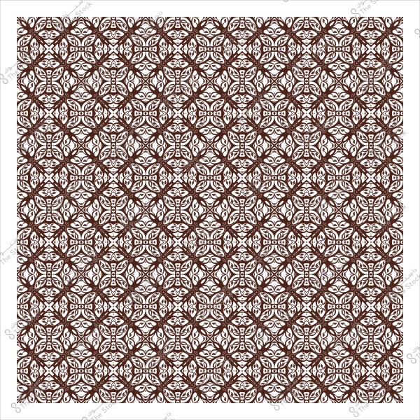 نمط مزخرف بتصميم هندسي متكرر بألوان بنية وبيضاء.