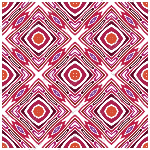 نمط هندسي بألوان حمراء وبنفسجية وزهرية يشكّل أشكال ماسية متكررة على خلفية بيضاء.