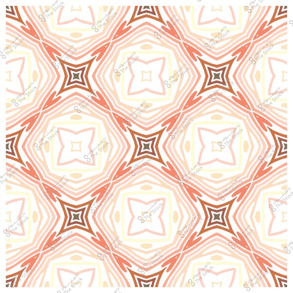 Geometric decorative pattern with orange, white, and brown colors.