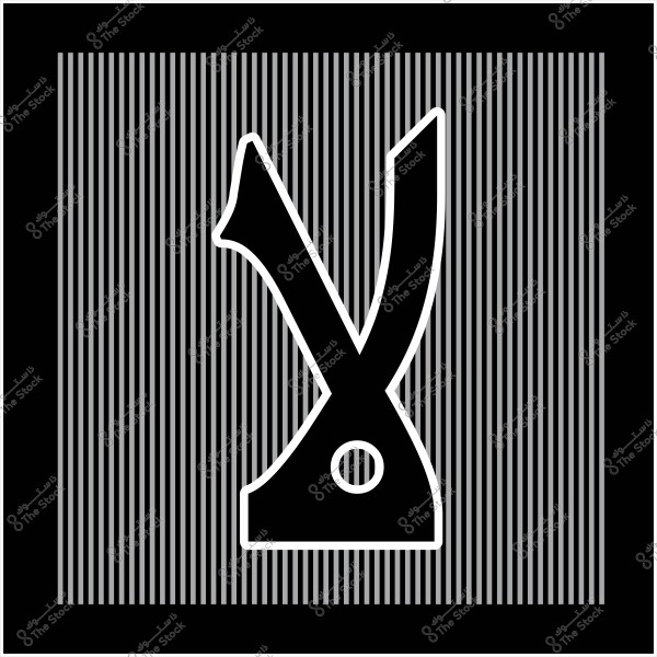 شعار أصلي بتصميم حديث يتكون من شكل هندسي باللون الأسود على خلفية خطوط رأسية بيضاء ورمادية, محاط بإطار أسود سميك.

-