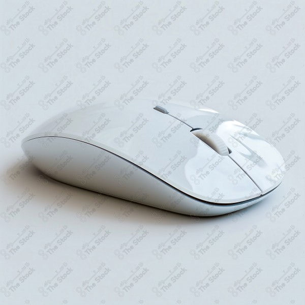 White wireless computer mouse on a white surface by AI