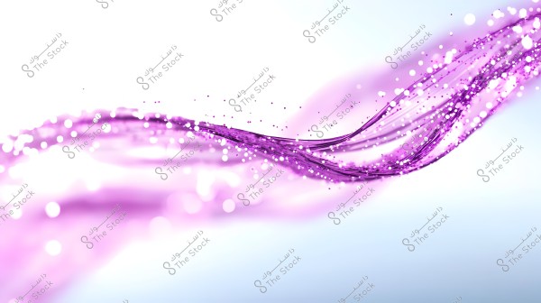 An abstract image depicting intertwined, wavy lines and ribbons in purple hues on a light background. The image features light effects resembling sparkle and glittering dots, adding a sense of movement and fluidity.