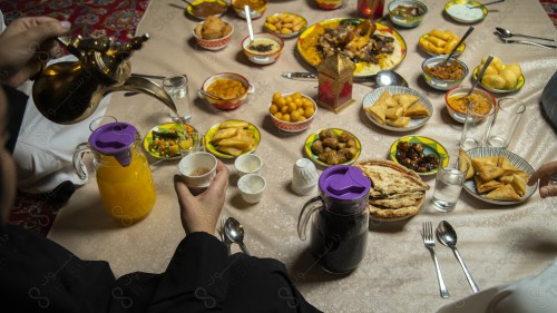 فطور عائلة سعودية برمضان ،سفرة رمضان