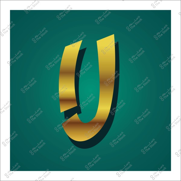 3D letter "J" symbol in gold on a green background