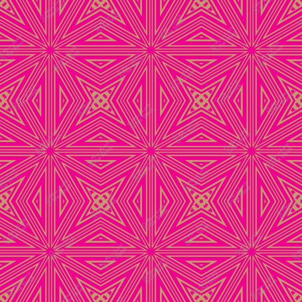 نمط هندسي مكرر بتصميم نجوم ونقاط متشابكة بألوان وردية وبيج. الأشكال تتكون من خطوط متناظرة وتخلق تأثيرًا بصريًا جذابًا.