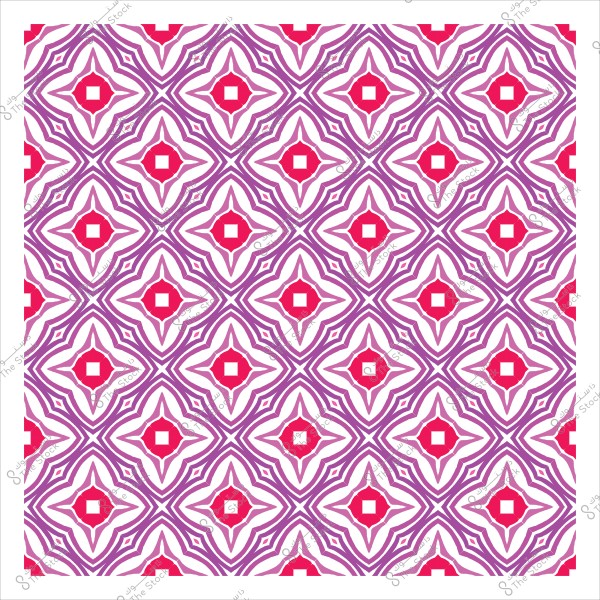 نمط زخرفي مكون من أشكال هندسية بنجوم متداخلة باللونين الوردي والأرجواني.