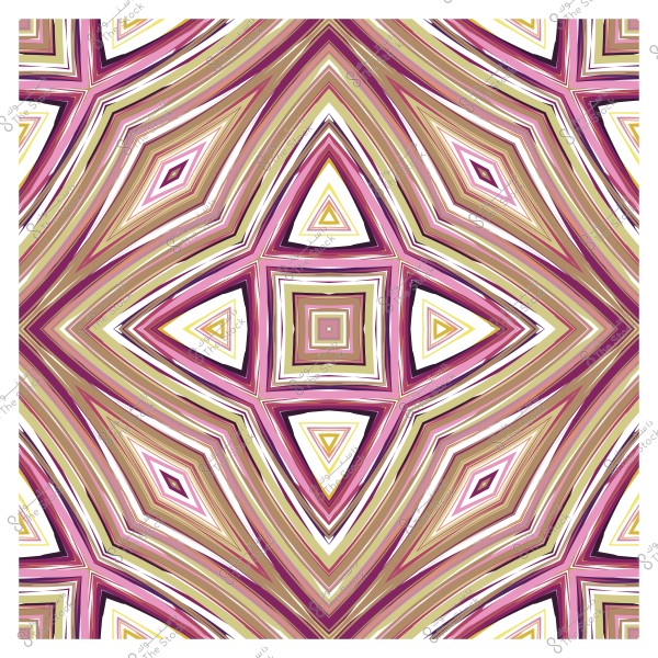 نمط هندسي ملون بأشكال مربعة ومثلثات بألوان وردية وبنية وبيضاء, تشكل تصميماً متناسقاً.