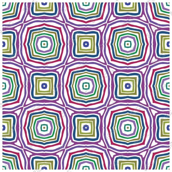 Colorful geometric pattern with overlapping circular shapes in various colors including blue, green, red, and purple.