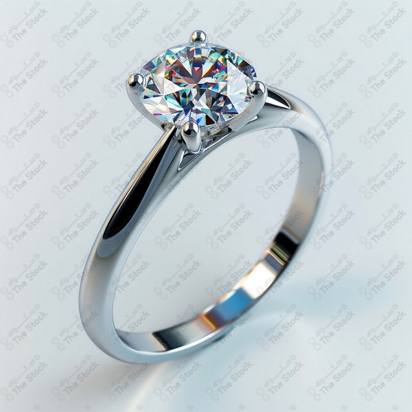 White gold engagement ring with a large round diamond by AI