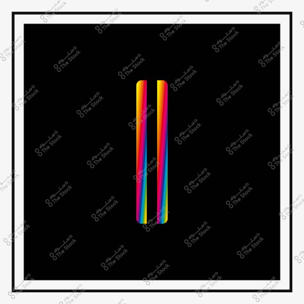 خلفية سوداء مع قضيب عمودي متعدد الألوان في المنتصف.