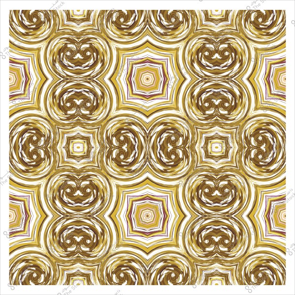 نمط متكرر بألوان ذهبية وخطوط منحنية يشبه التصاميم الكلاسيكية. يتكون من أشكال متداخلة على شكل دوامات وخطوط حلزونية.
                            
-