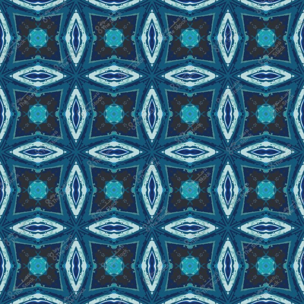 نمط هندسي متماثل يتكون من أشكال زرقاء معقدة داخل مربعات.