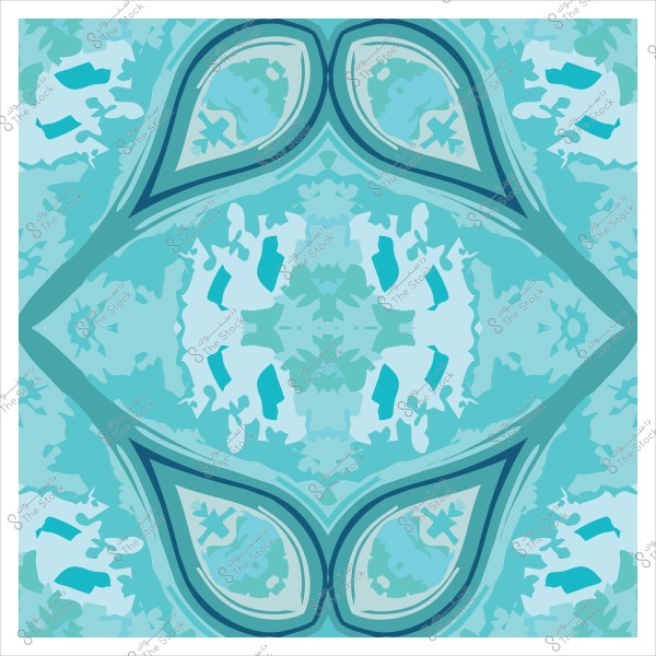 تصميم هندسي بألوان زرقاء وظلال مختلفة يشبه نمط الأرابيسك.