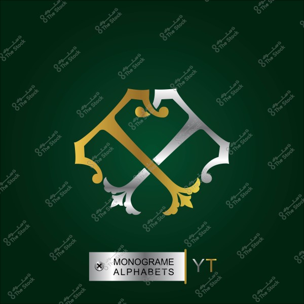 A monogram logo with the letters Y and T intertwined artistically in gold and silver on a dark green background.