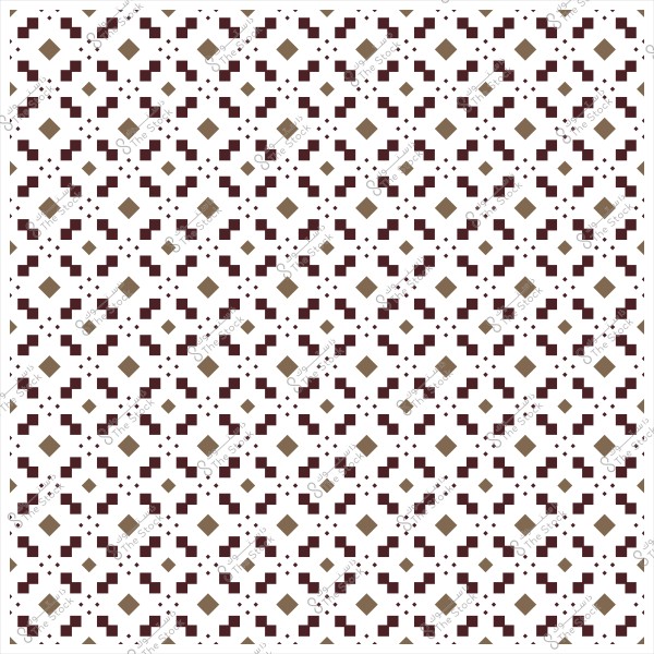 نمط هندسي مكون من أشكال مربعات ومعينات باللونين البني والبيج على خلفية بيضاء.