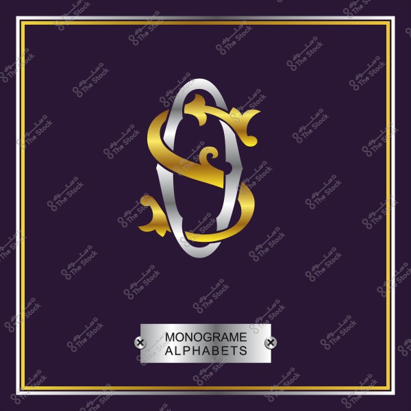 رسم شعار بسيط يتكون من حرف S ذهبي ملتف حول حرف O فضي مع كلمة "MONOGRAM ALPHABETS" في الأسفل.