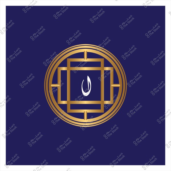 تصميم لوجو باللون الذهبي على خلفية زرقاء داكنة يحتوي على حرف "ن" باللون الأبيض.