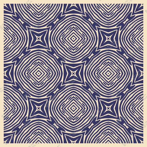 نمط هندسي متكرر بألوان زرقاء وكريمية, يشبه الدوائر والخطوط المتقاطعة بشكل متناسق.