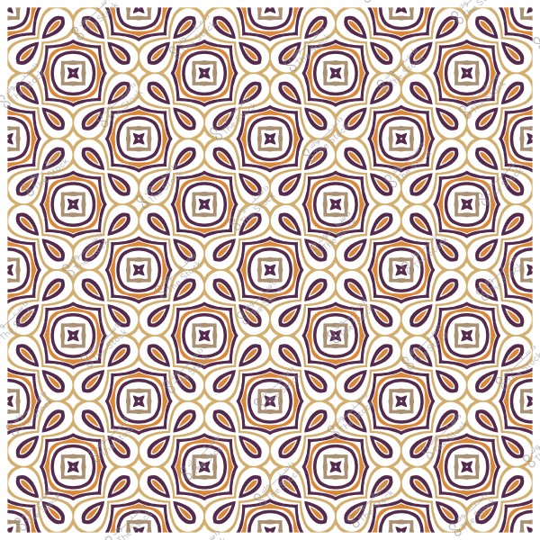 نمط هندسي متكرر بأشكال بيضاوية وخطوط متشابكة بألوان بنفسجي وبيج.