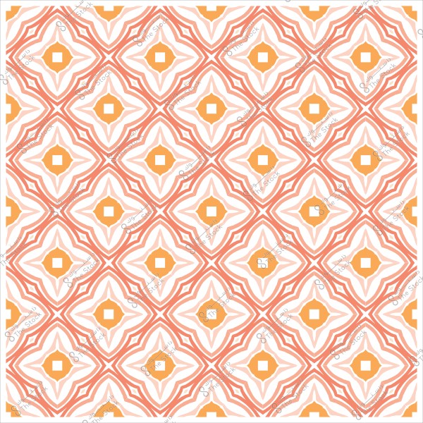 نمط زخرفي متماثل بألوان البرتقالي والأبيض.