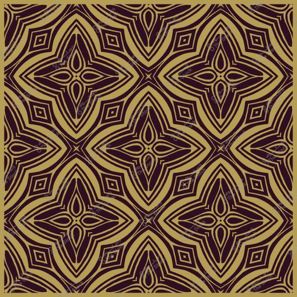 نمط هندسي معقد باللونين الذهبي والبني مع أشكال متداخلة ومتناظرة.