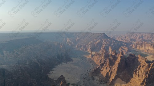 Pictures of the city of Al-Ula in northwestern Saudi Arabia, a rocky mountain with stunning scenery in the desert. Layers of rock in the ancient oasis of AlUla, Saudi Arabia