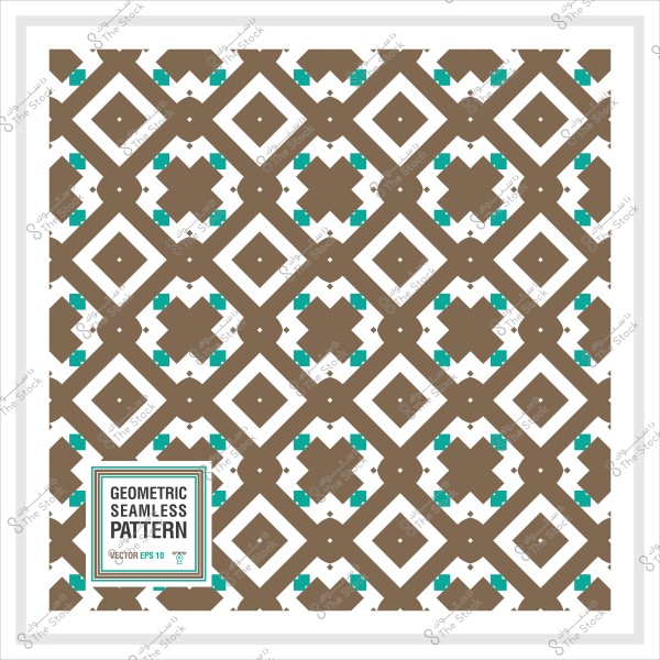 نمط هندسي سلس باللونين البني والأزرق مع نقش مكرر.