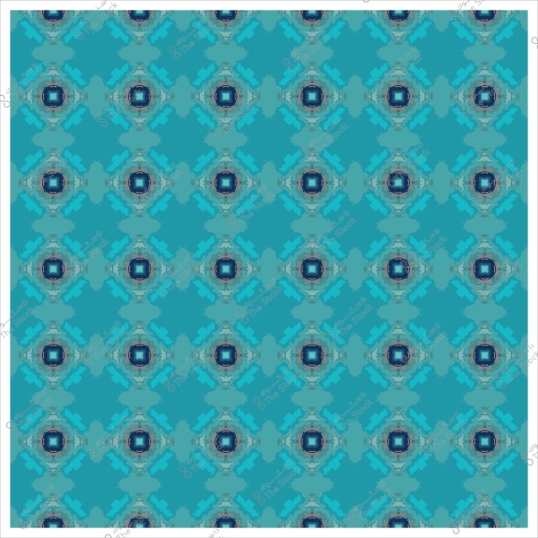 نمط زخرفي متماثل بألوان زرقاء وخضراء يشبه تصميم طراز فن الأرابيسك.